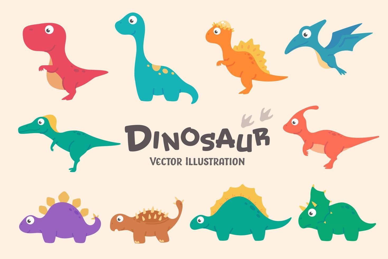 mignonne dessin animé dinosaure pour garderie décoration. vecteur