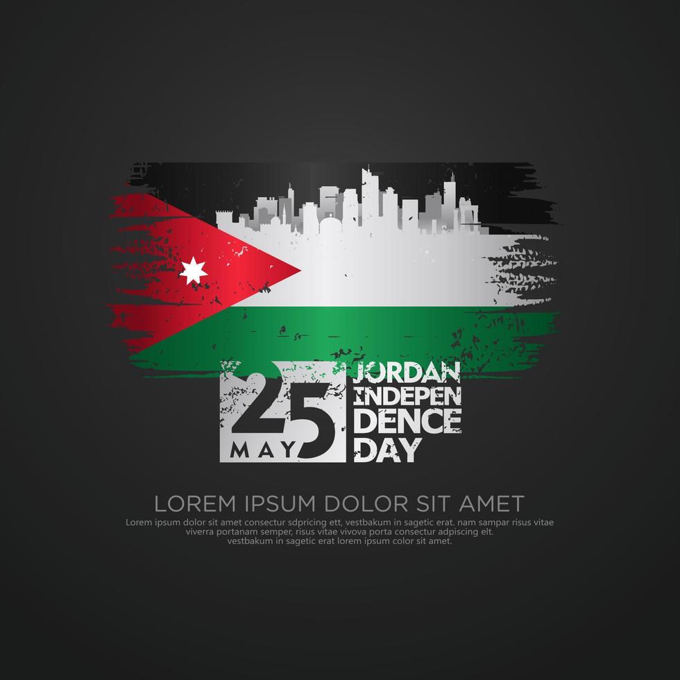 Jordan indépendance journée salutation carte modèle vecteur