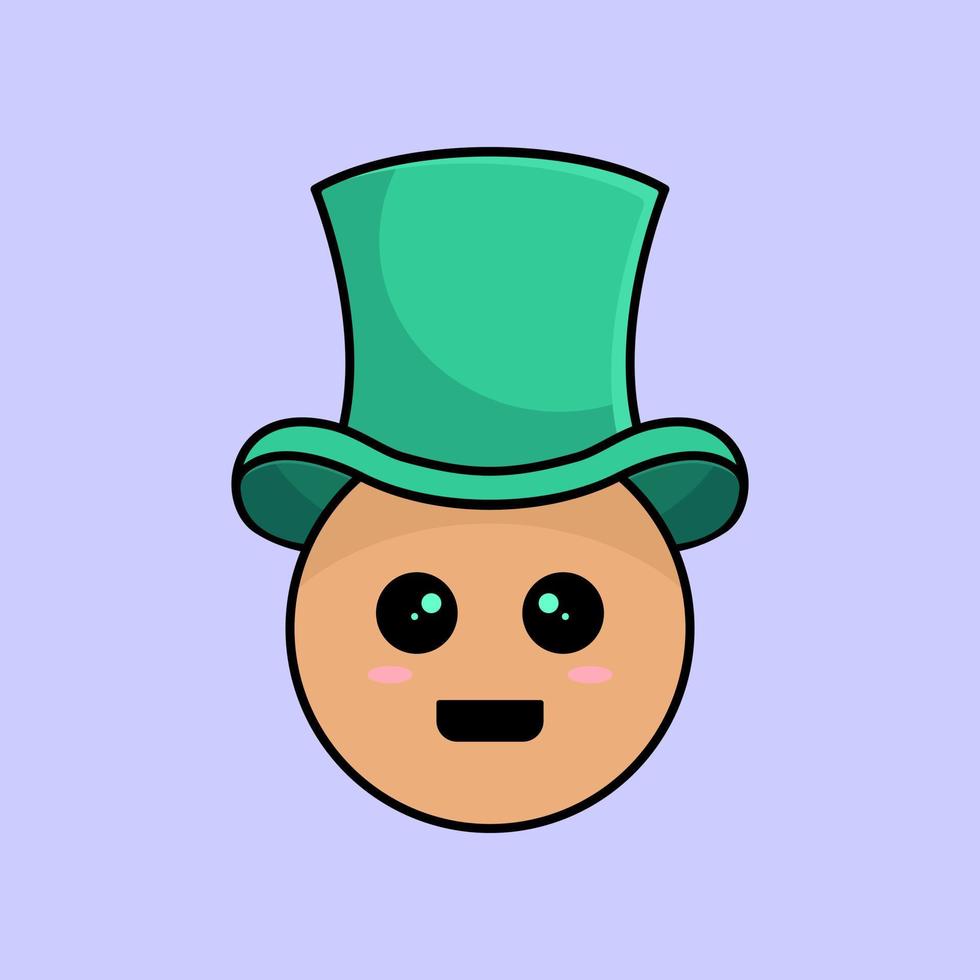 lutin visage avec vert Haut chapeau. vecteur illustration.