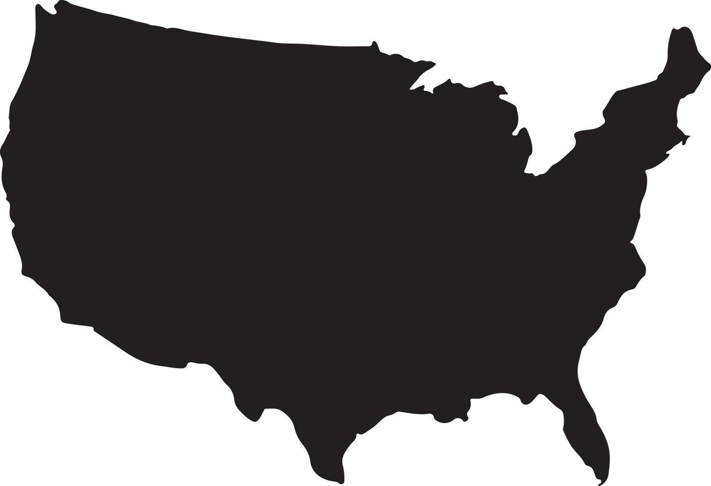 uni États de Amérique carte . Etats-Unis carte silhouette vecteur