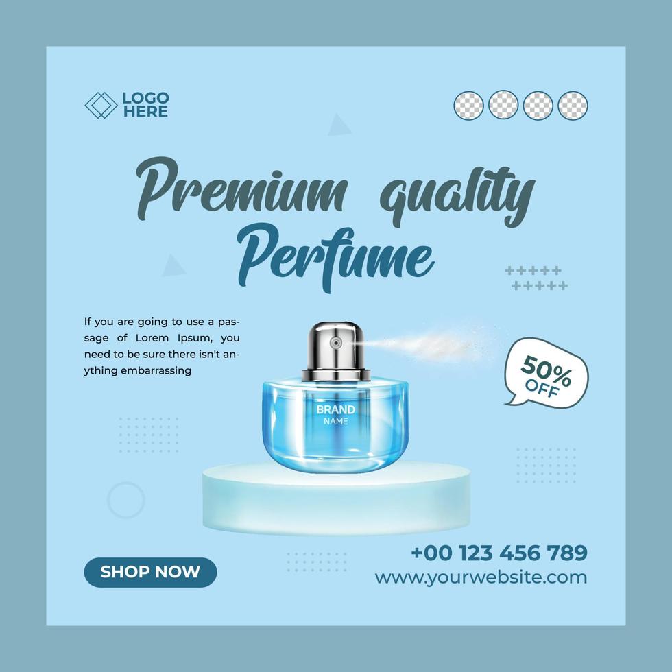 prime qualité parfum- social médias Publier modèle. adapté pour social médias des postes et la toile ou l'Internet les publicités. vecteur illustration avec photo collège.