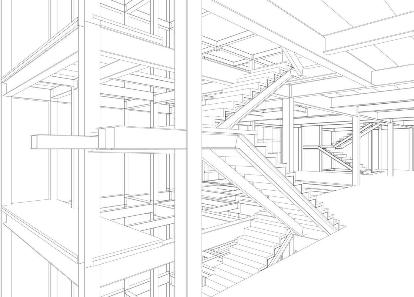 3d illustration du projet de construction vecteur