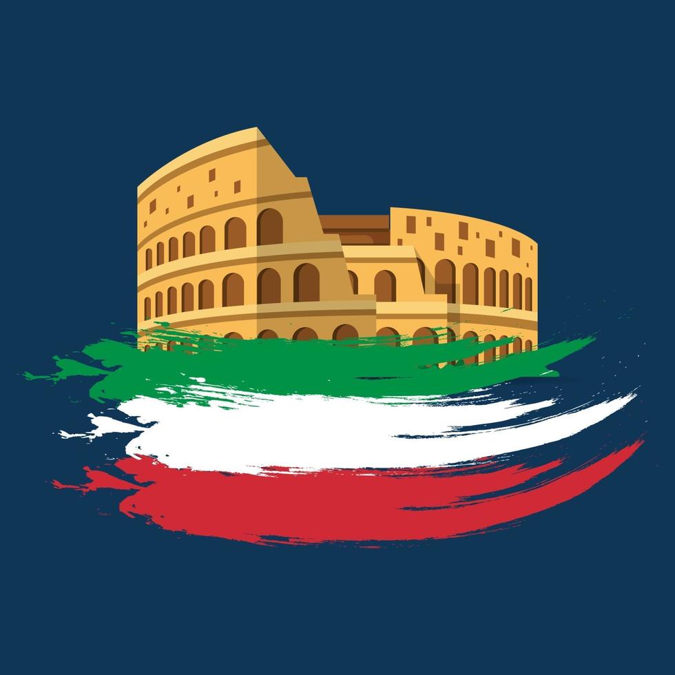 illustration vectorielle de festa della repubblica italiana avec colisée vecteur