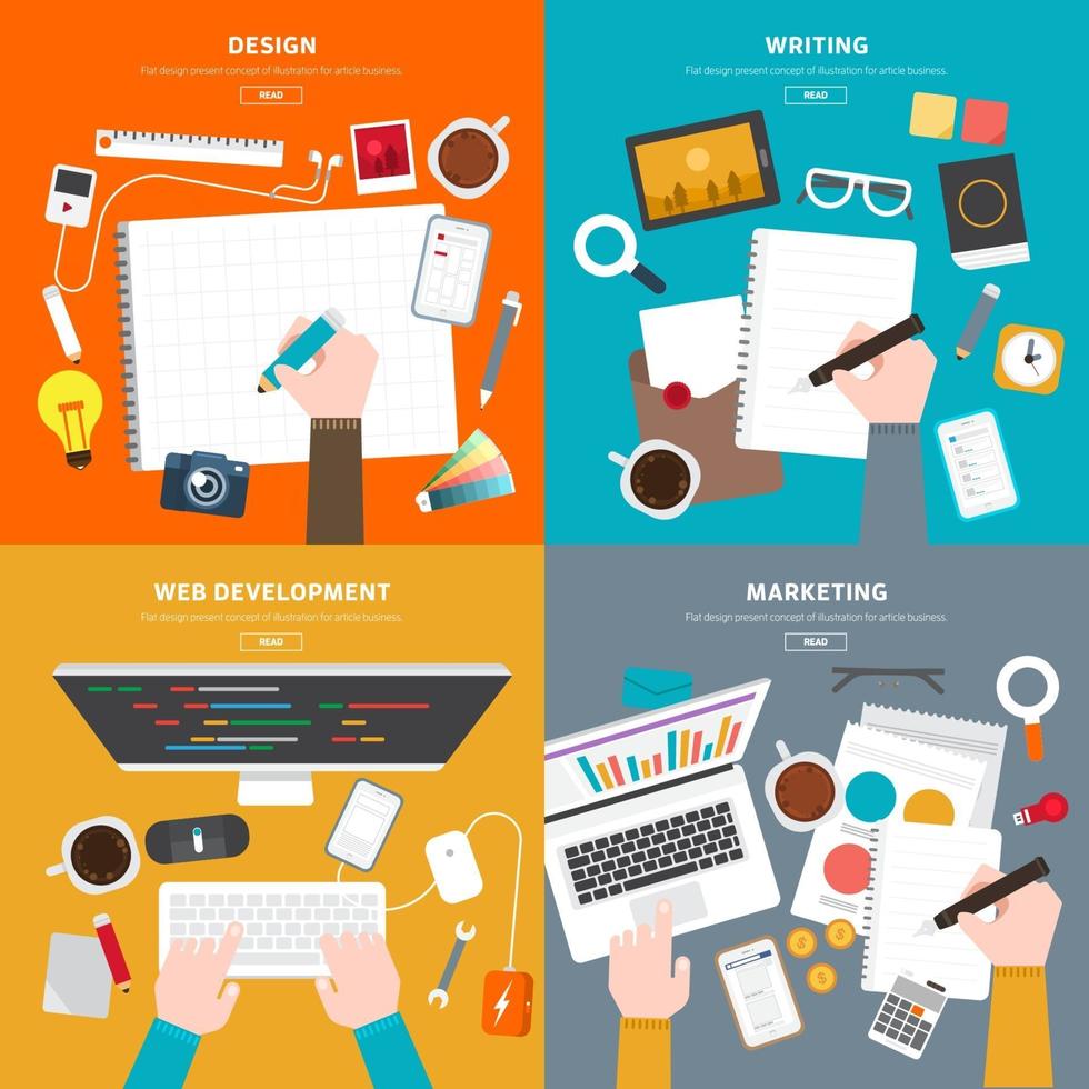 illustrations de marketing numérique vecteur