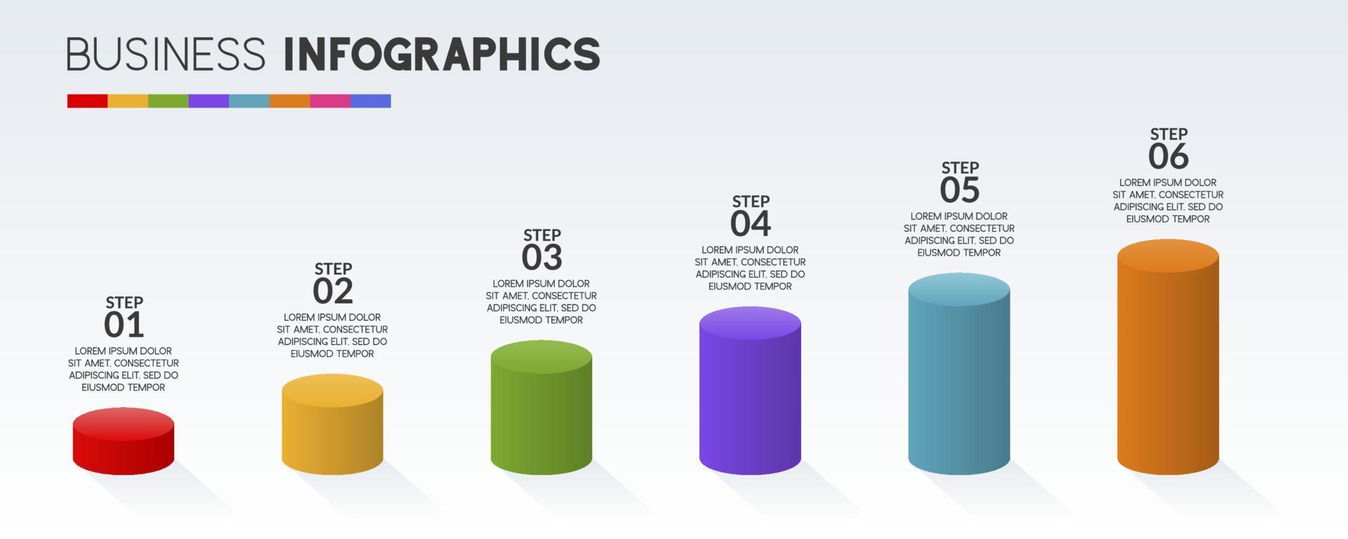 infographie conception modèle et Icônes avec 6 les options ou 6 pas vecteur