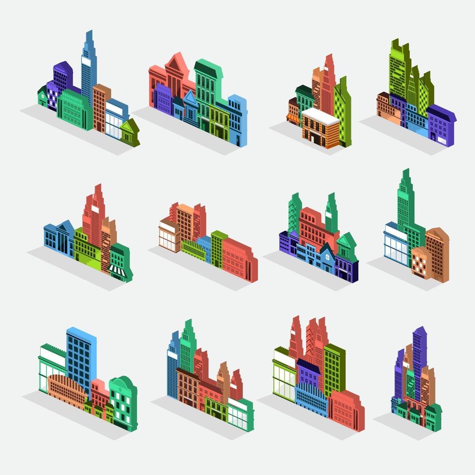 définir la ville de vecteur isométrique