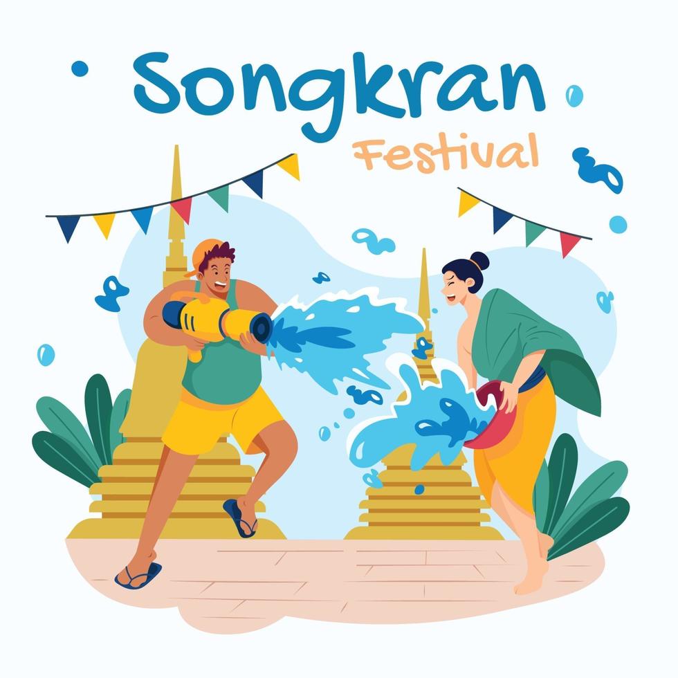 joyeux festival songkran vecteur