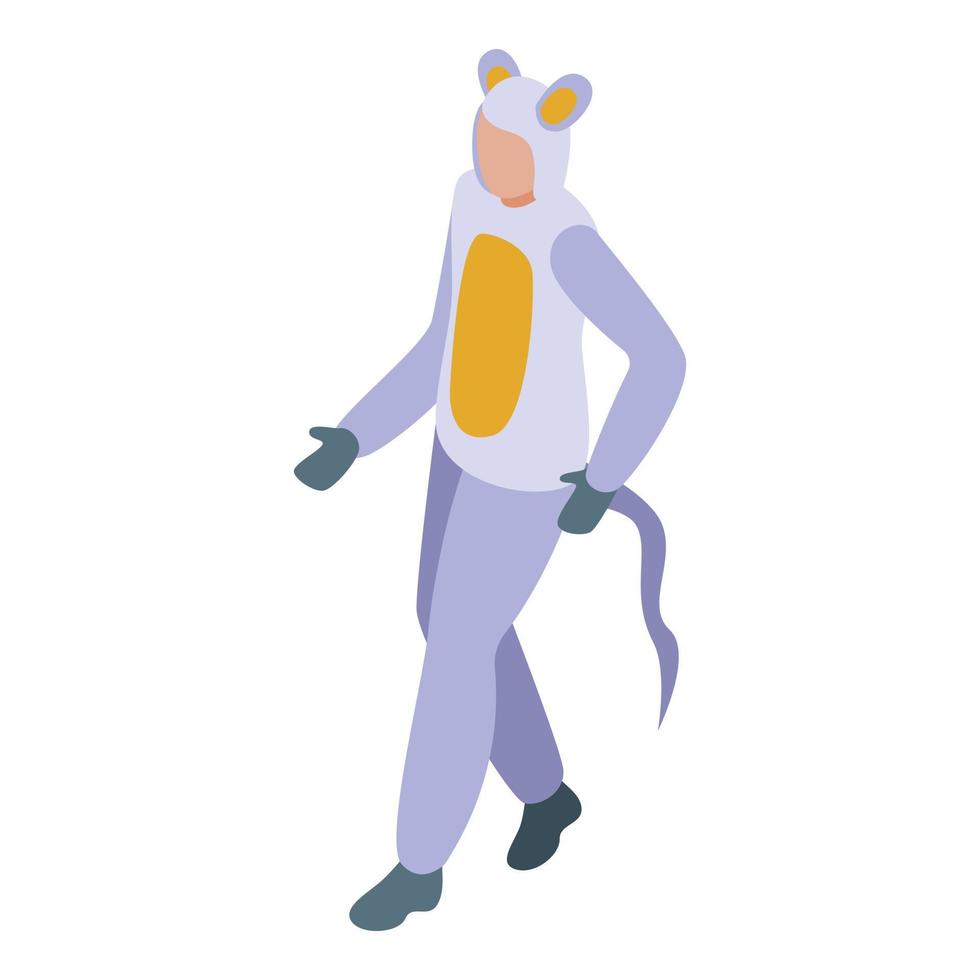 Souris Halloween animal costume icône isométrique vecteur. fête carnaval vecteur