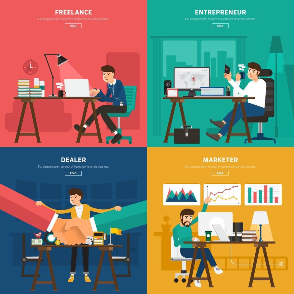 illustration de compétences de travail de marketing numérique vecteur