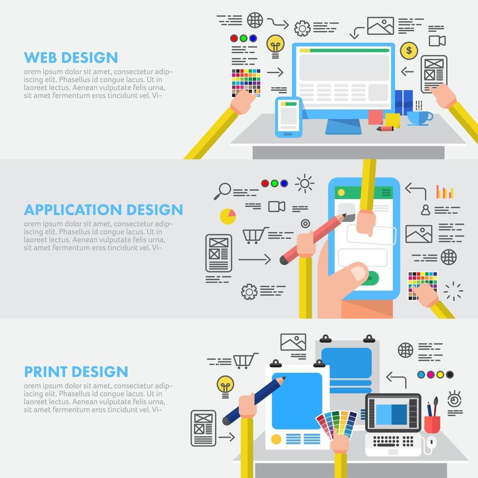 illustrations de bannière de conception web vecteur