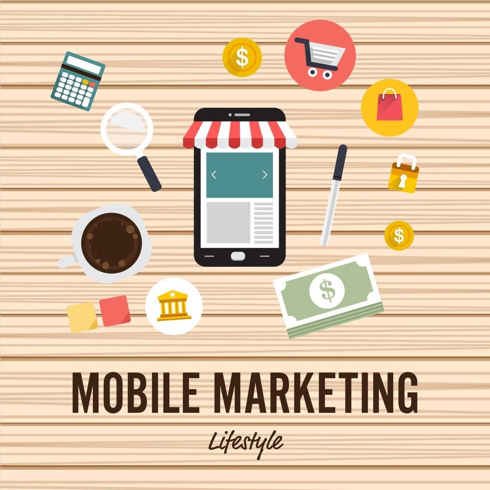 mode de vie marketing mobile vecteur