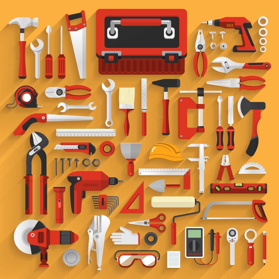 illustrations de matériel outils vecteur