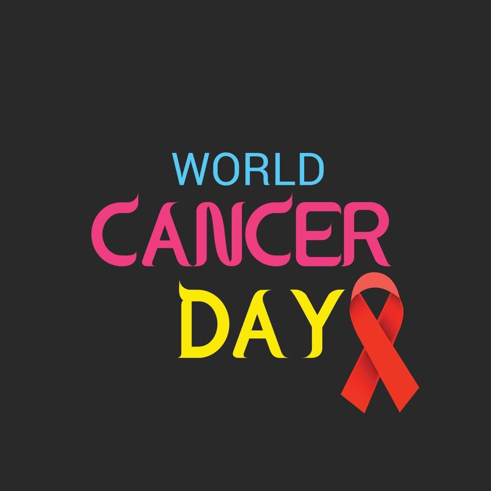 bannière de sensibilisation à la journée mondiale du cancer avec ruban vecteur