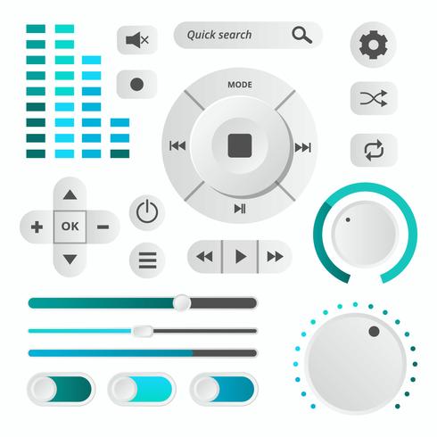 Vecteur de contrôle audio UI moderne