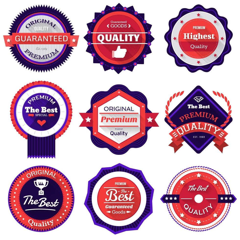 définir l'icône de badges vectoriels vecteur