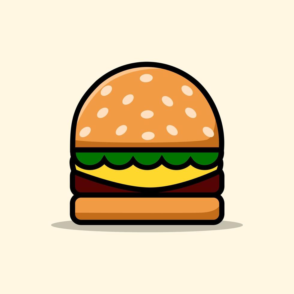 Burger illustration. Burger dessin animé. illustration pour enfants livre. vecteur