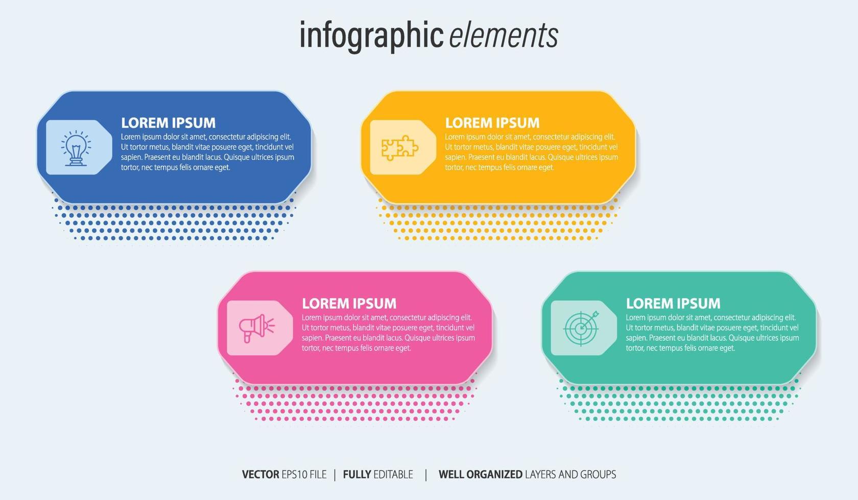 visualisation des données d'entreprise. diagramme de processus. éléments abstraits du graphique, diagramme avec étapes, options, parties ou processus. modèle d'entreprise de vecteur pour la présentation. concept créatif pour infographie.