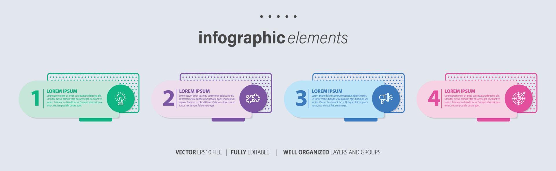 affaires infographie modèle conception avec Nombres 4 les options ou pas. vecteur