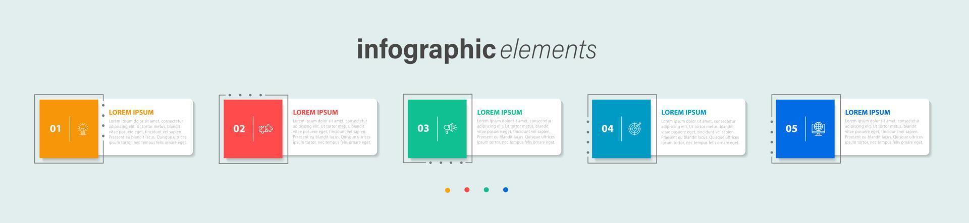 modèle de conception infographique vectoriel avec 4 options ou étapes