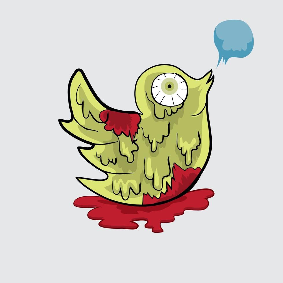 illustration de zombie oiseau vecteur