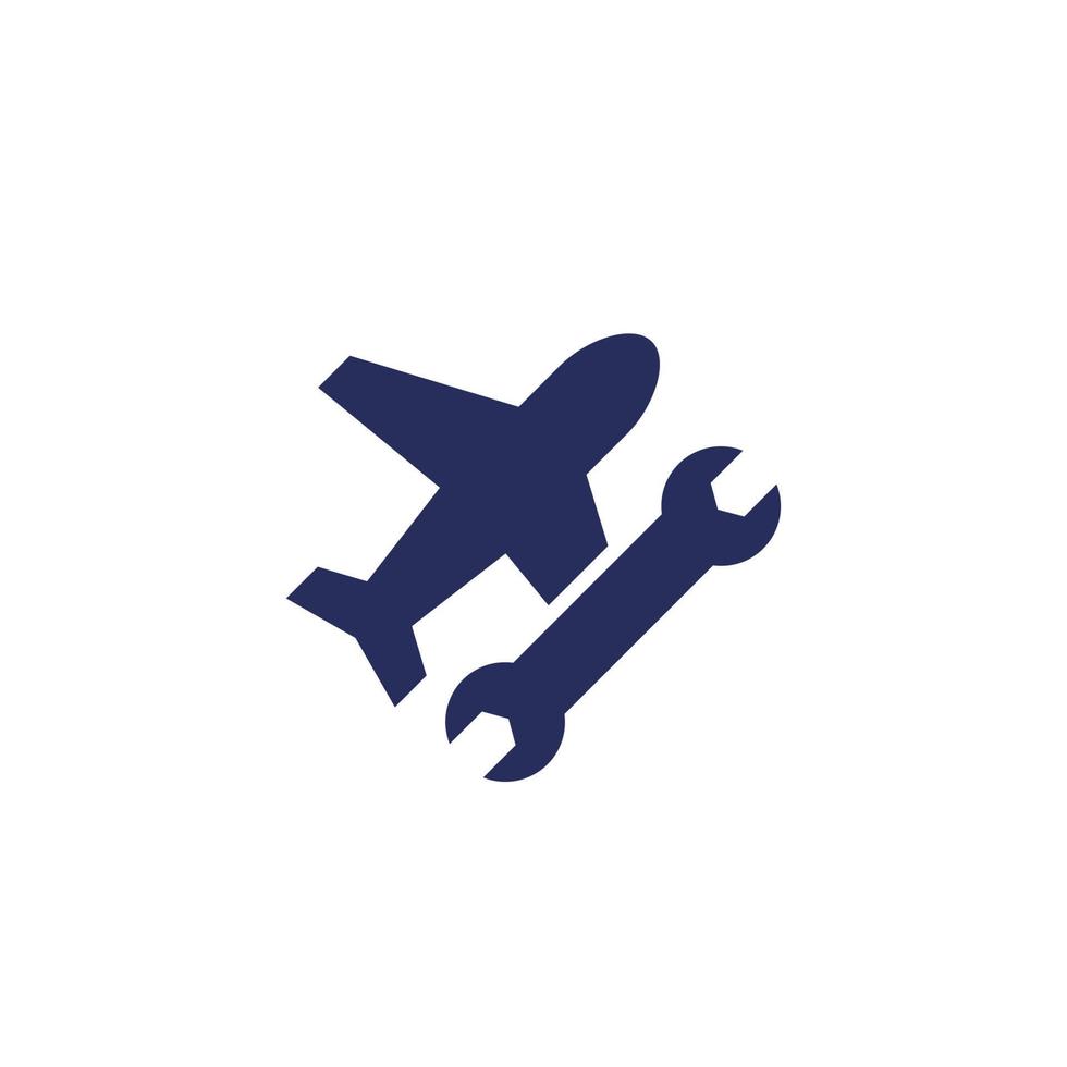 avion réparation un service icône sur blanc vecteur