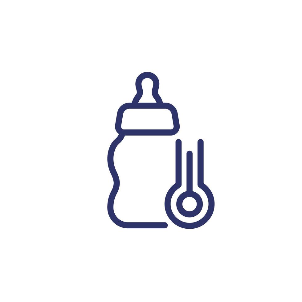 bébé bouteille Température ligne icône vecteur