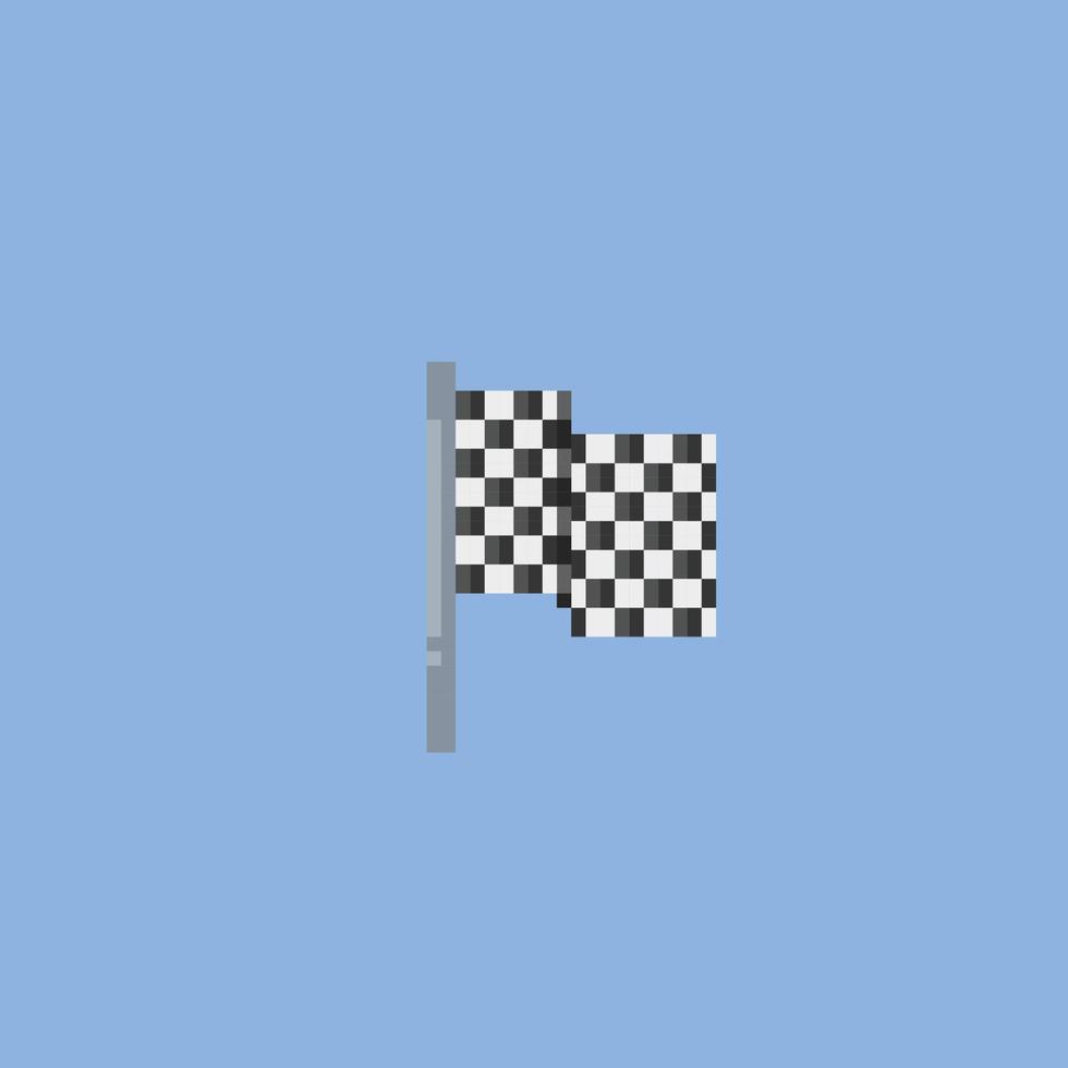 course drapeau dans pixel art style vecteur