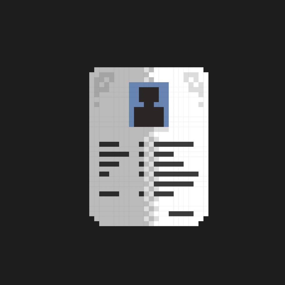 personnel document dans pixel art style vecteur