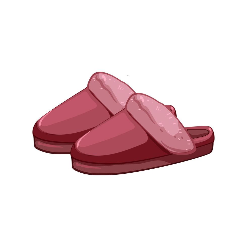 doux femme chaussons dessin animé vecteur illustration