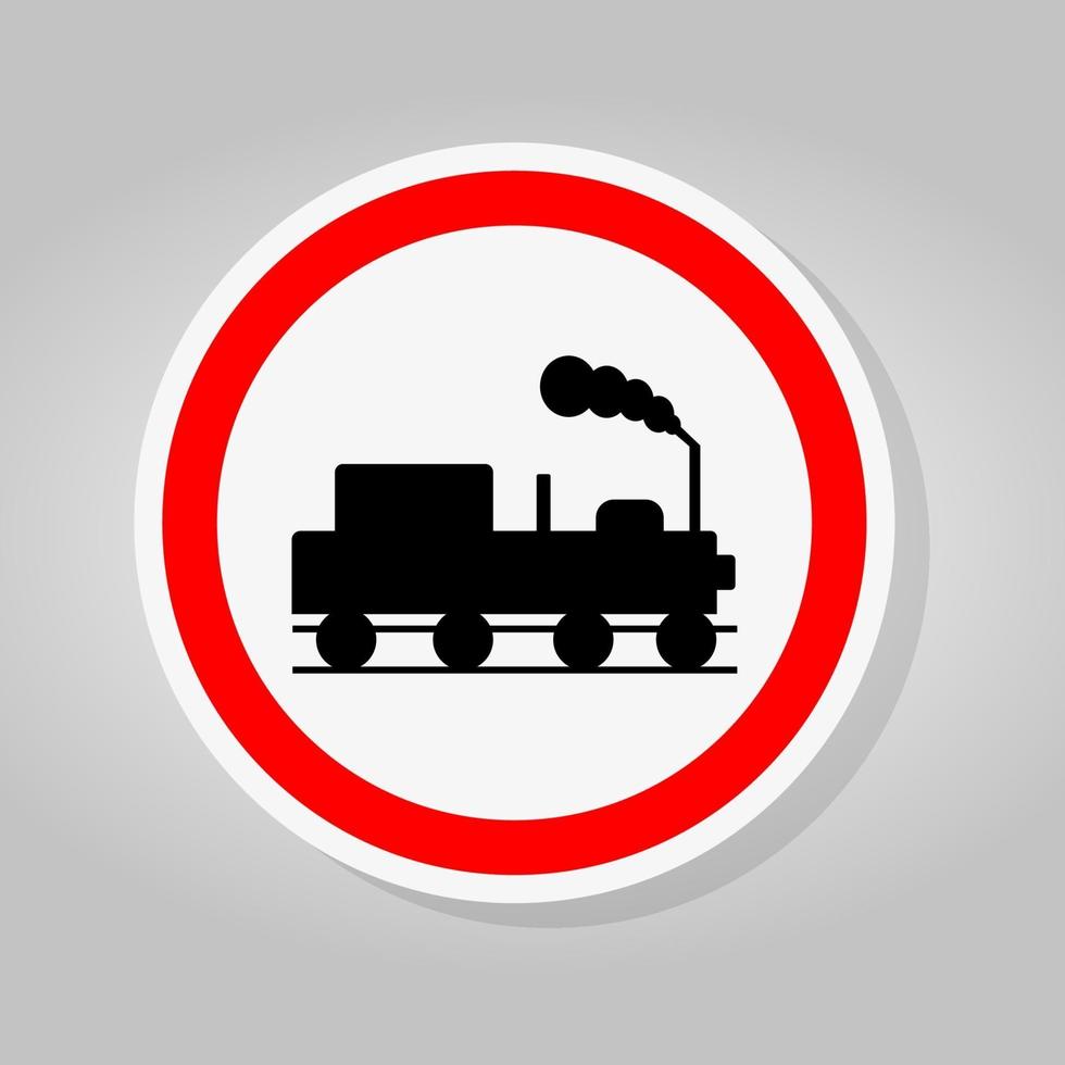 Panneau de signalisation de trafic ferroviaire de train isoler sur fond blanc, illustration vectorielle vecteur