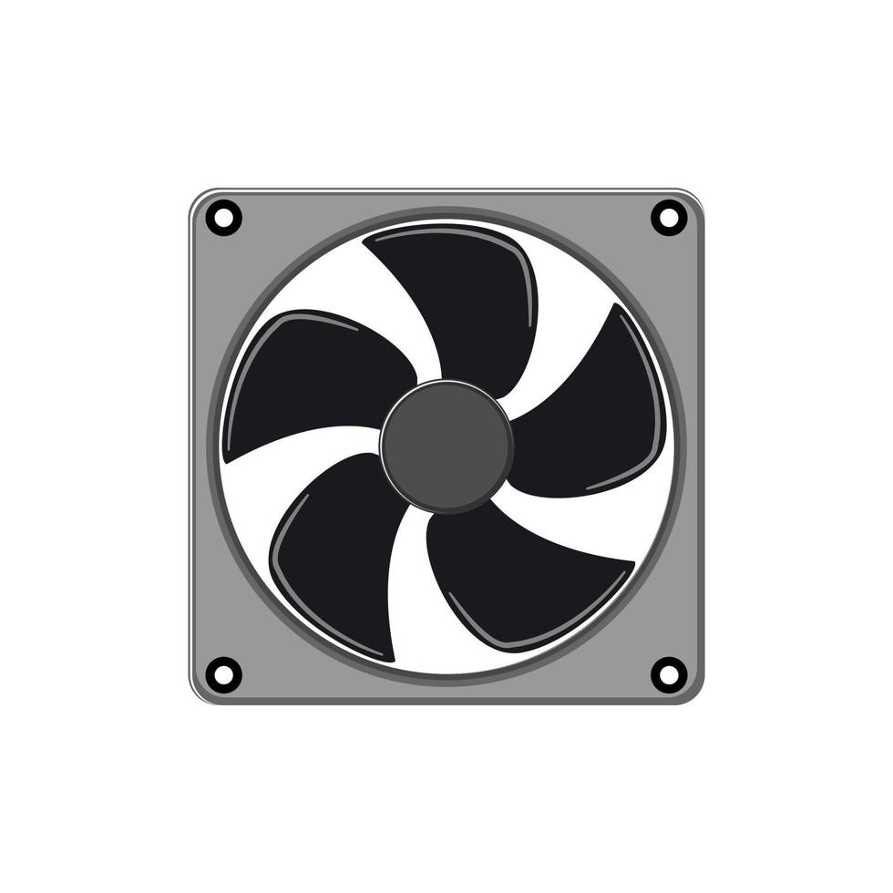 La technologie refroidissement ventilateur PC dessin animé vecteur illustration
