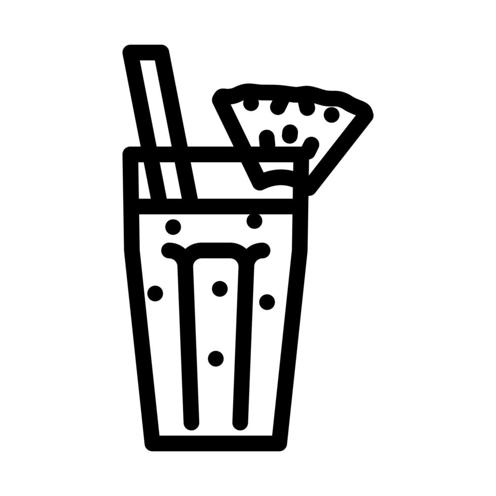 ananas smoothie boisson ligne icône vecteur illustration