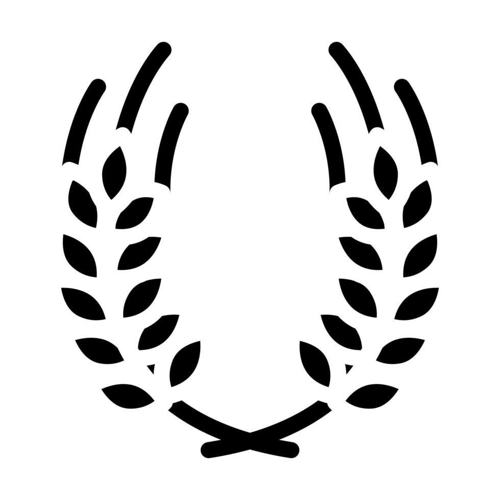 couronne oreilles de blé glyphe icône vecteur illustration