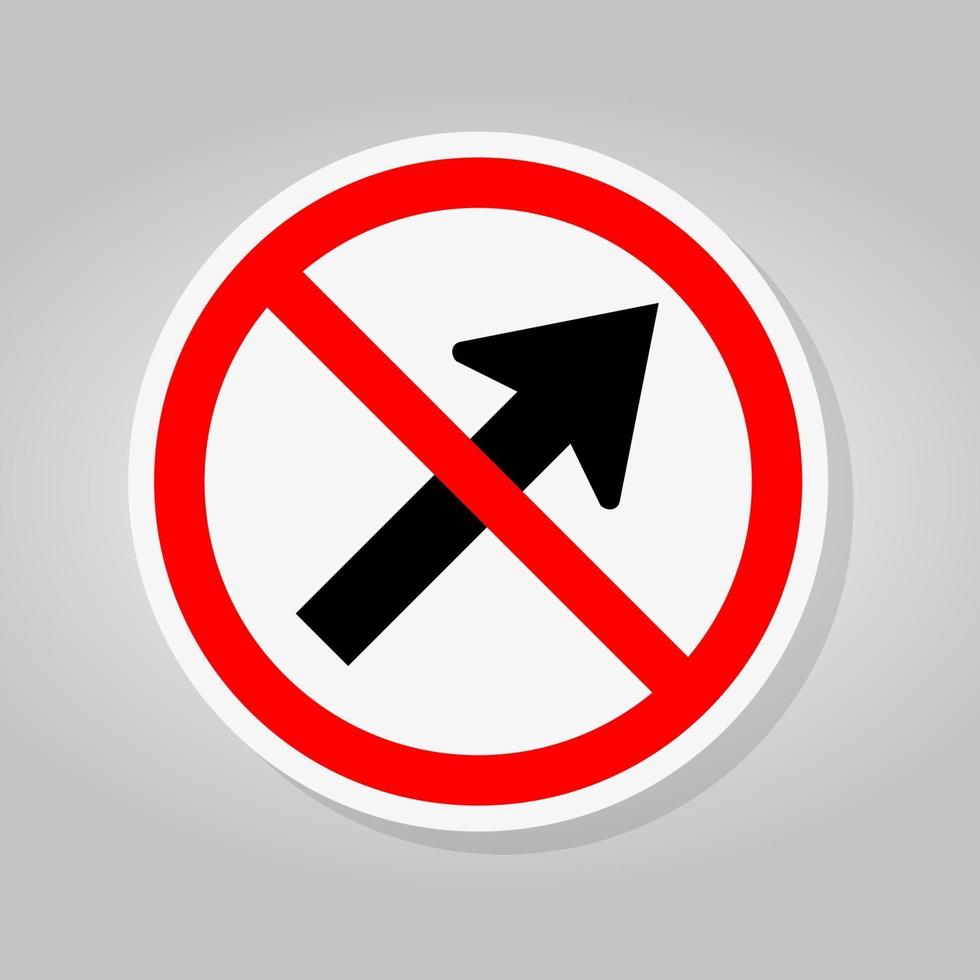 interdire d'aller vers la droite par le signe de symbole de flèche trafic routier isoler sur fond blanc, illustration vectorielle vecteur