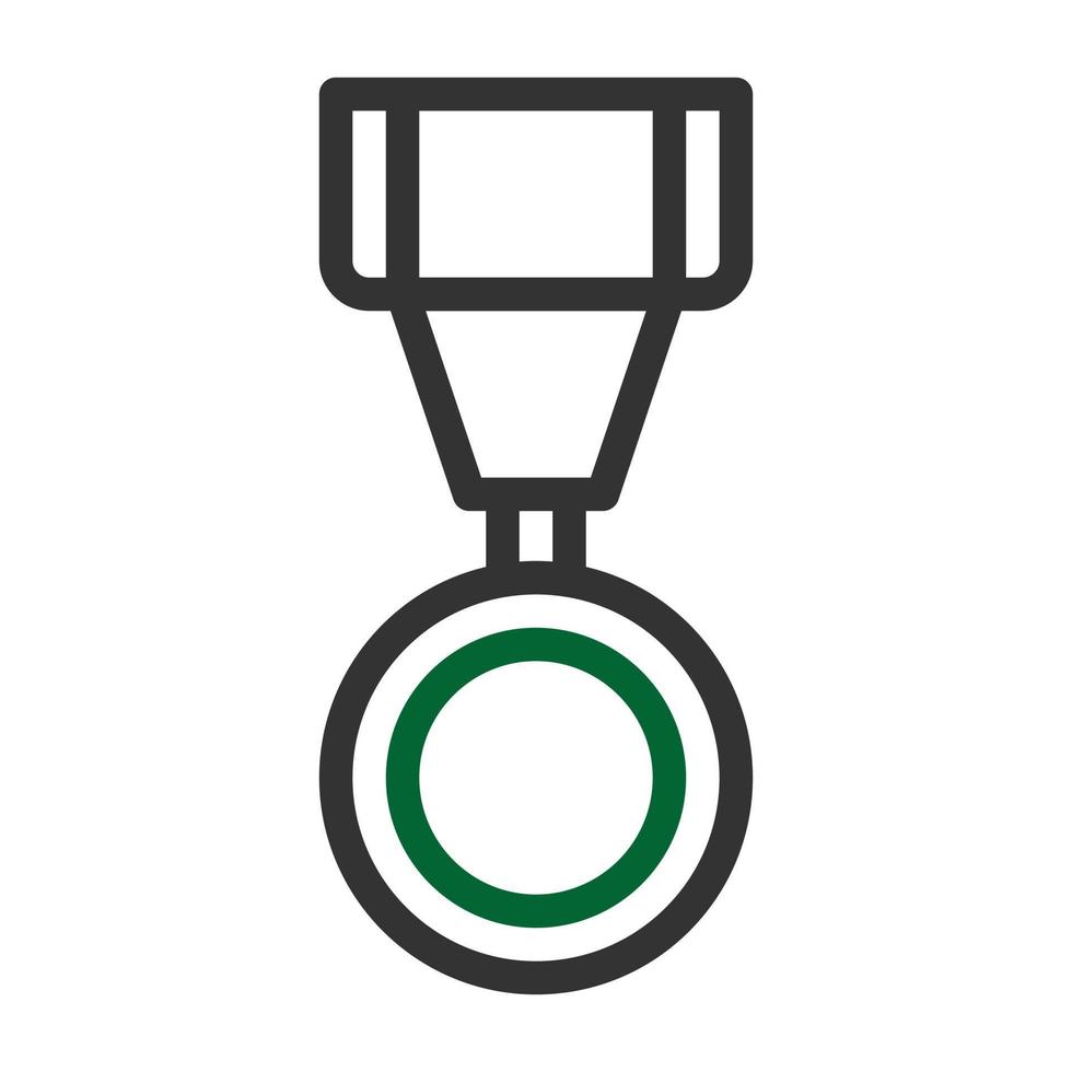 médaille icône bicolore gris vert Couleur militaire symbole parfait. vecteur