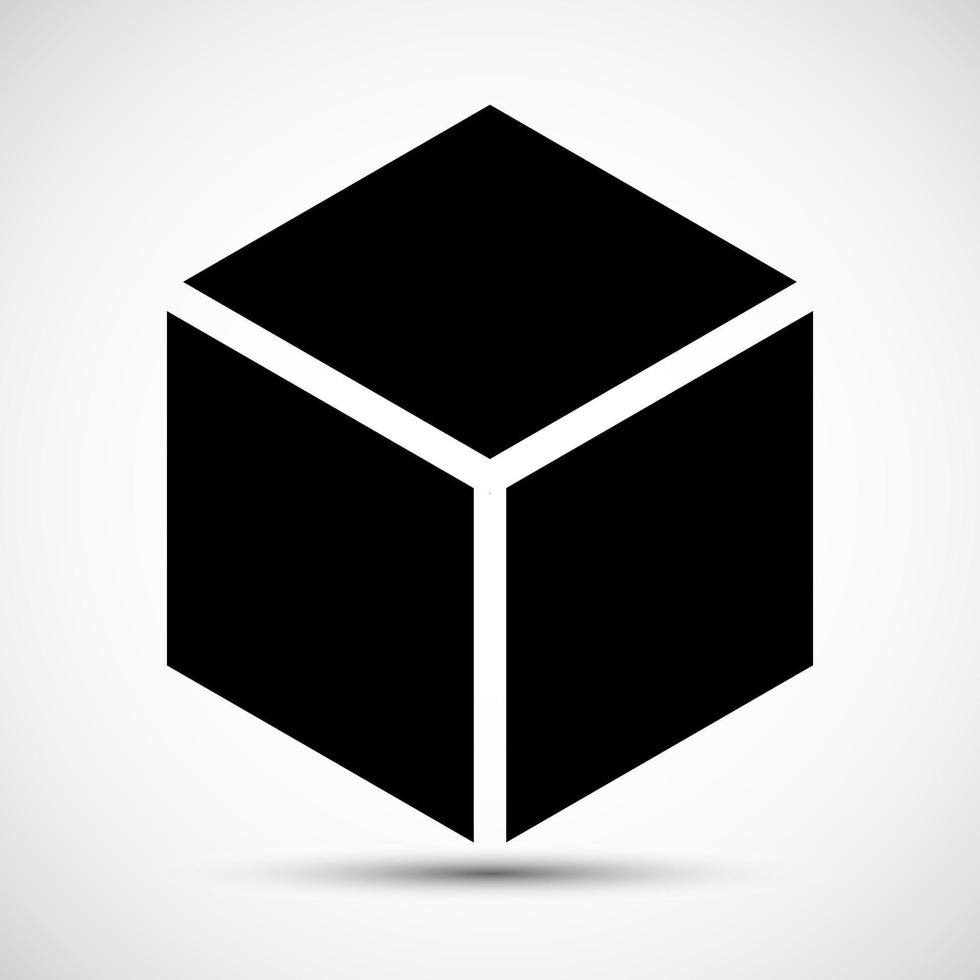 icône de cube noir signe isoler sur fond blanc, illustration vectorielle vecteur