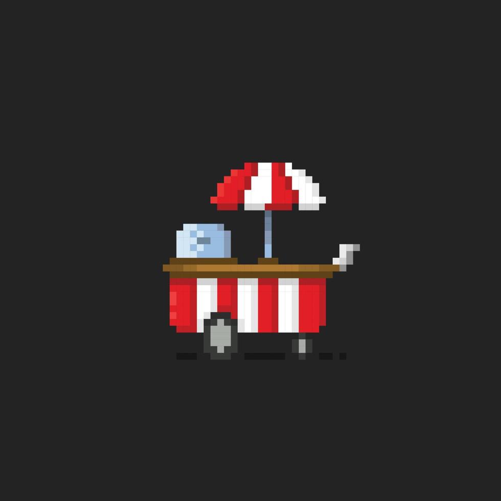 Hot-dog Chariot dans pixel art style vecteur