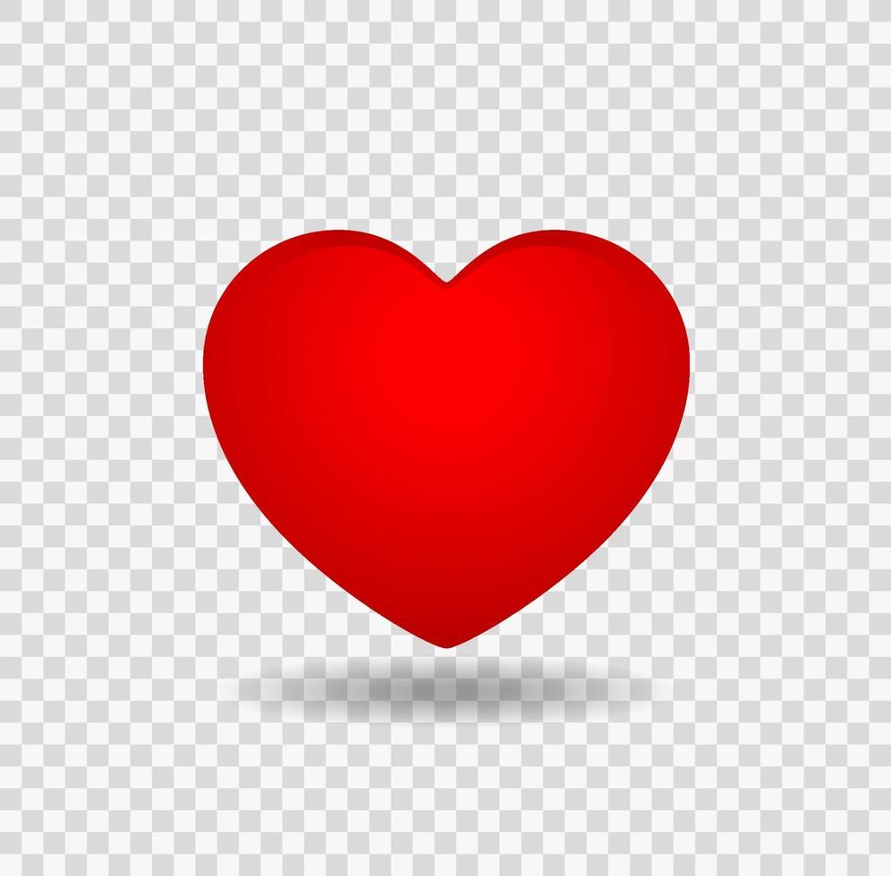 coeur rouge couleur heureux modèle de voeux Saint Valentin isoler sur fond transparent, illustration vectorielle vecteur