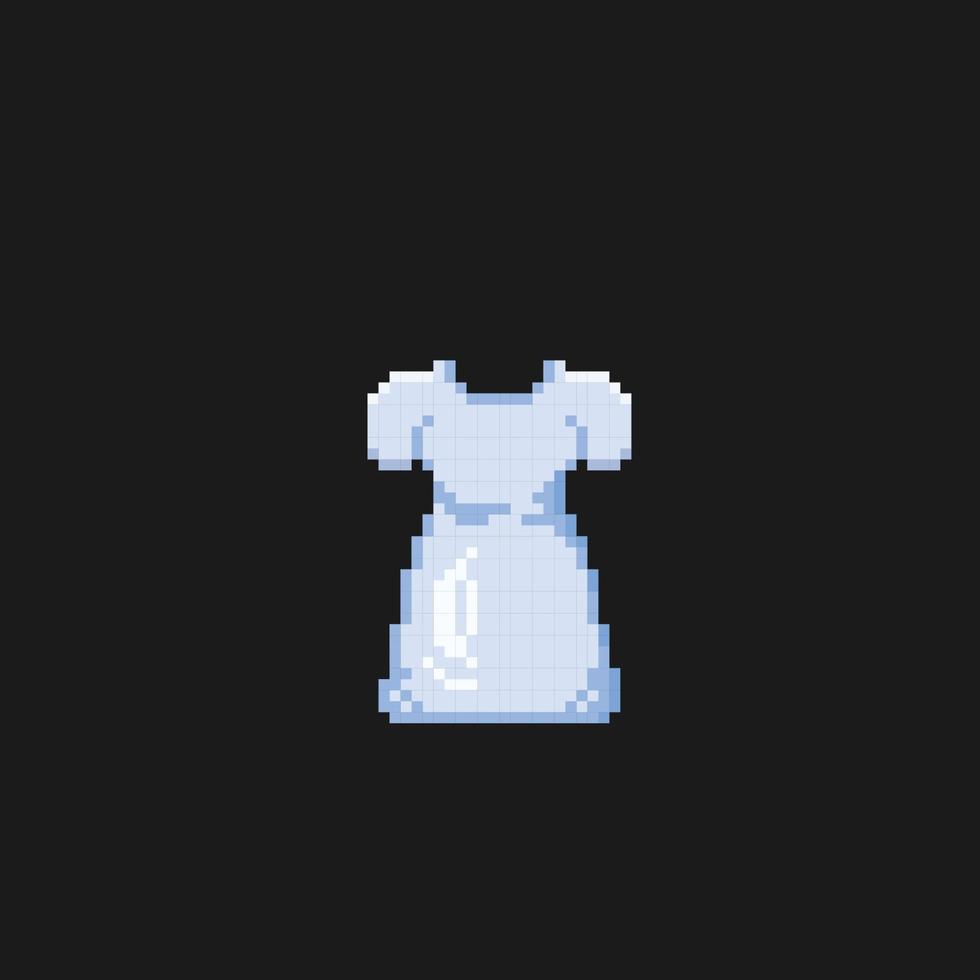 blanc robe dans pixel art style vecteur