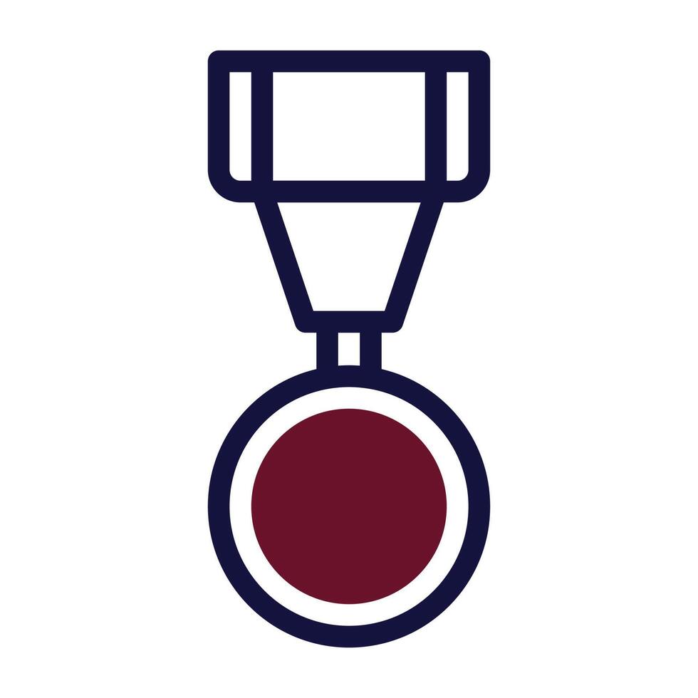 médaille icône bichromie bordeaux marine Couleur militaire symbole parfait. vecteur