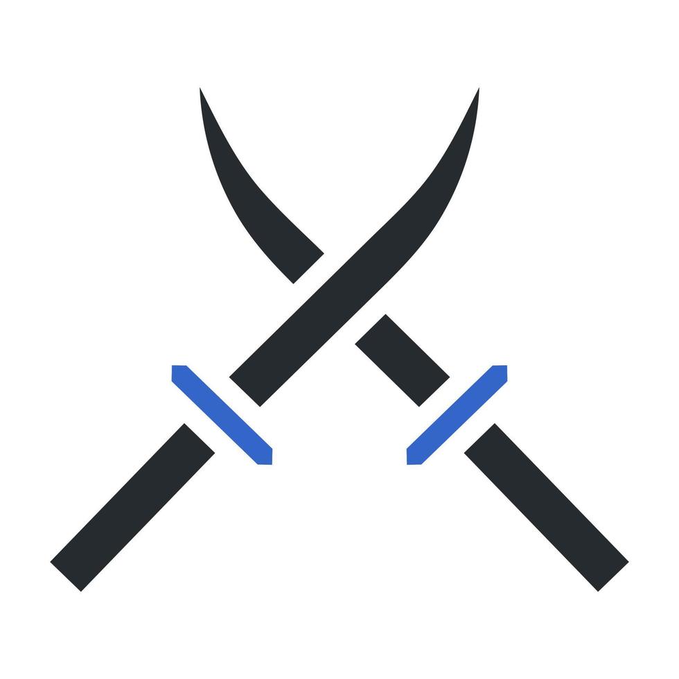 épée icône solide gris bleu Couleur militaire symbole parfait. vecteur