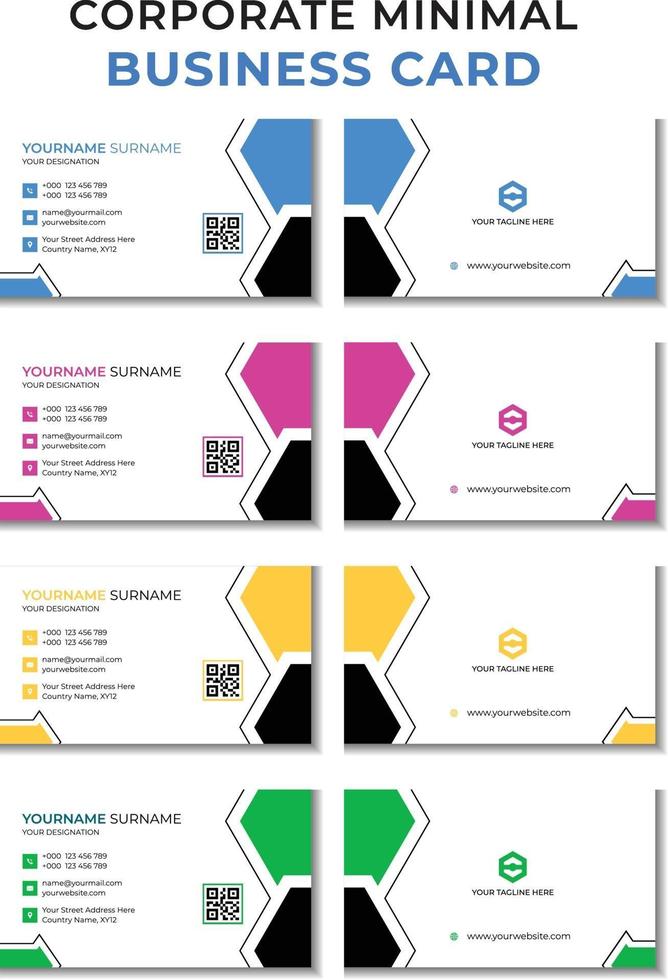 modèle prêt à imprimer de carte de visite d'entreprise moderne Webminimal. modèle de conception de carte de visite plat simple et propre vecteur