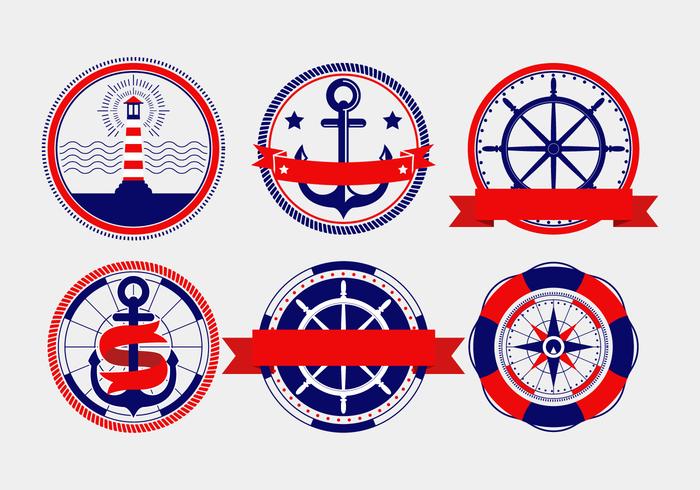 Badges de vecteur nautiques