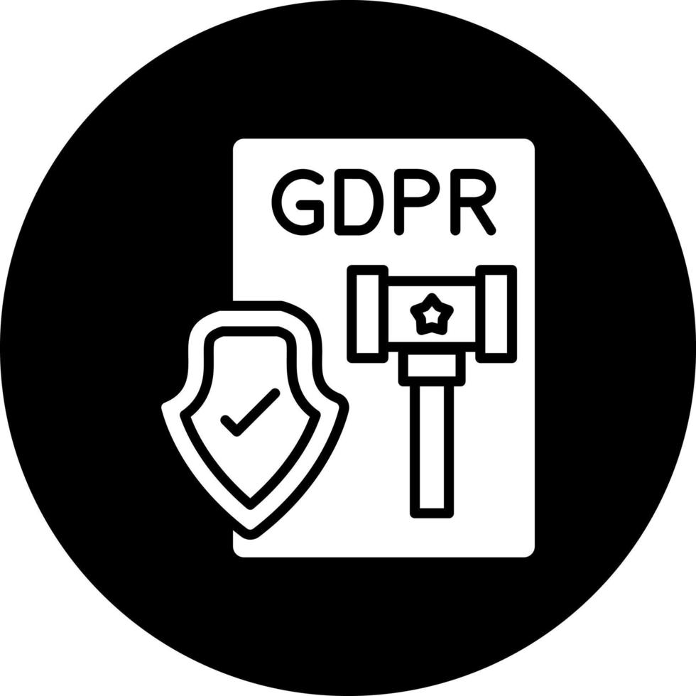 GDPR procès vecteur icône style