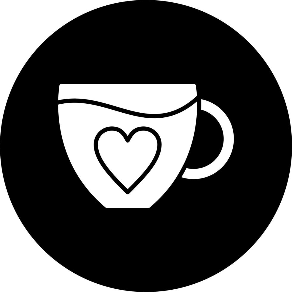 café cœur vecteur icône style