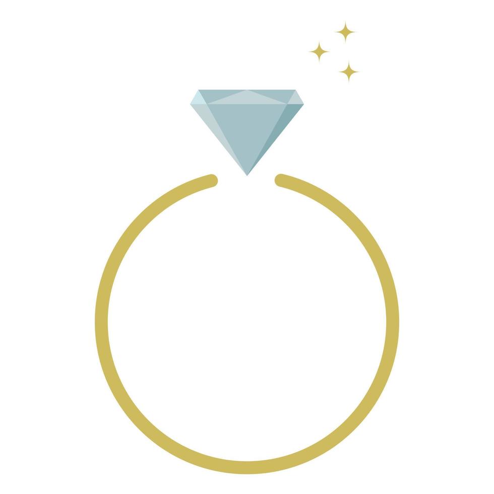 diamant engagement bague badge. vecteur illustration