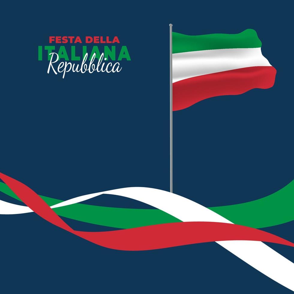 illustration vectorielle de festa della repubblica italiana affiche vecteur