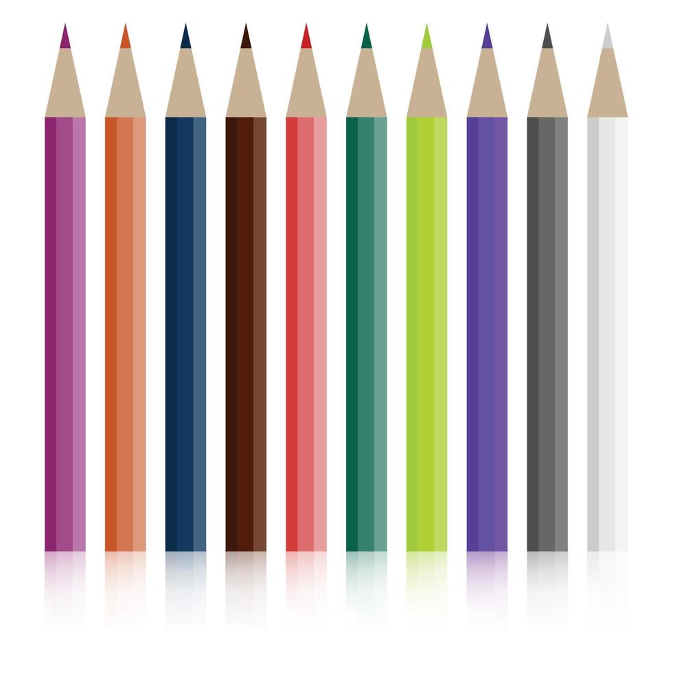 ensemble de crayons de couleur vecteur