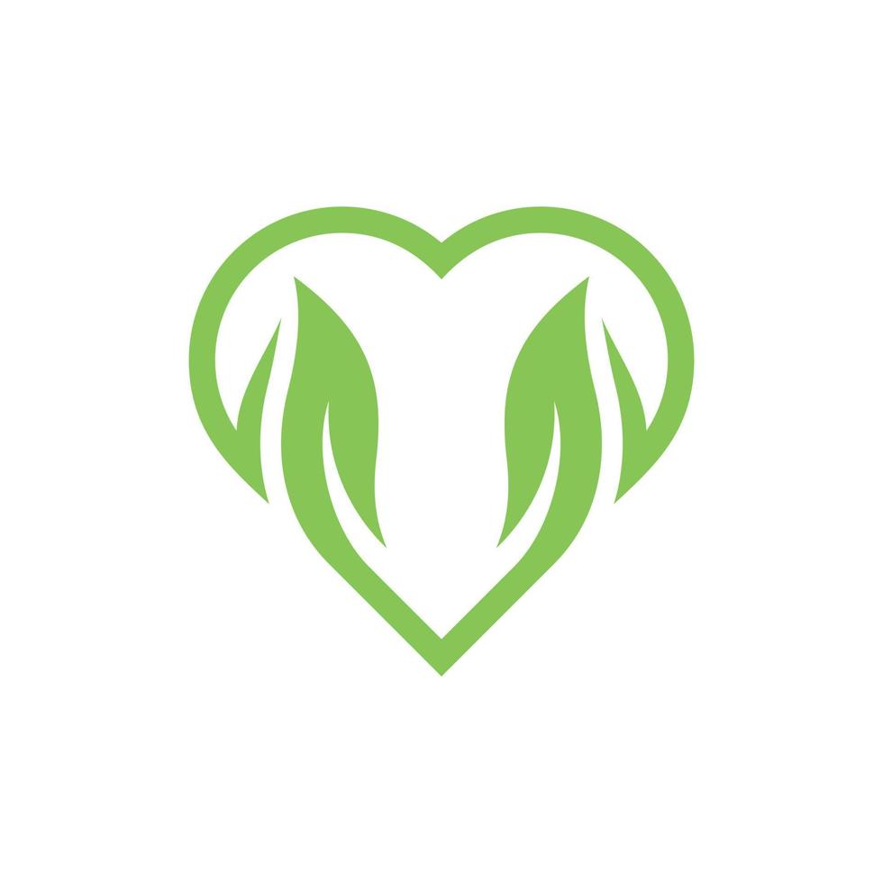 l'amour avec feuille vert la nature Créatif logo vecteur