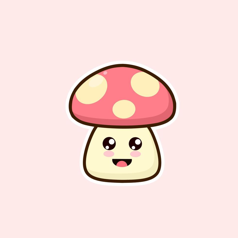 illustration vecteur graphique de mignonne champignon dessin animé personnage